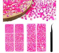 KUKUPOW Pedrería 6500 Piezas, Diamantes Decoracion Cristales y Pinzas, Strass para Manualidades DIY Decoraciones Relleno, Navidad, Boda, Fiesta de Cumpleaños (Rosa)