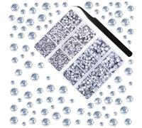 KUKUPOW Pedrería Blanco 6500 Piezas, Diamantes Decoracion Cristales y Pinzas, Strass para Manualidades DIY Decoraciones Relleno, Navidad, Boda, Fiesta de Cumpleaños