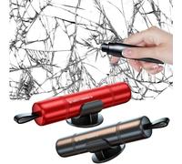 KUKUPOW Rompe Cristales y Cinturones Negro y Rojo, Martillo de Seguridad para Coche con Soporte para Coches y Autobuses, Emergencia Coche para Romper Vidrios y Cortar Cinturones de Seguridad