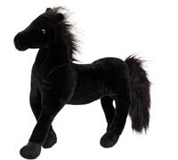 KUKUShining Caballo De Peluche Realista con Ojos, Poni Esponjoso For Mesa Regalo De Cumpleaños For Niños(Black)