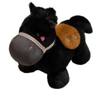 KUKUShining Caballo De Peluche, Suave Y Tierno Potro De Peluche Realista Poni Esponjoso Regalo para Niños Y Adultos(Black,23cm/9in)