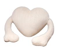 KUKUShining Cojín De Corazón Peluche, Cojines Rojos Rellenos Decorativos De Amor Peluche En Forma De Corazón For Regalo del Día De San Valentín(White)
