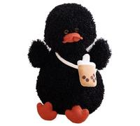 KUKUShining Pato De Peluche, Suave Y Tierno Muñeco De Peluche con Bolsa Patito Esponjoso Adorable Compañero For Niños(Black,40cm/15.7in)