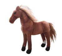 KUKUShining Peluche Caballo Realista, Juguete Suave Decoración Hogar Regalo Cumpleaños Navidad para Niños Adultos Detalles Artesanales Material Duradero(Style01,75cm/29.5in)
