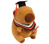 KUKUShining Peluche De Capibara, Suave Y Tierno Animal De Peluche Gorro De Graduación Almohada Adorable For Sofá De Cumpleaños Infantil(Red,25cm/9.8in)