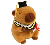 KUKUShining Peluche De Capibara, Suave Y Tierno Animal De Peluche Gorro De Graduación Almohada Adorable For Sofá De Cumpleaños Infantil(Yellow,25cm/9.8in)