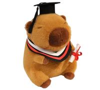 KUKUShining Peluche De Capibara, Suave Y Tierno Animal De Peluche Gorro De Graduación Almohada Adorable For Sofá De Cumpleaños Infantil(Black,25cm/9.8in)