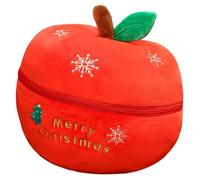 KUKUShining Peluche De Manzana Navideña, Lindos Peluches con Cremallera Juguete De Fruta Suave Decoración del Hogar Regalos para Niños(20cm/7.8in)