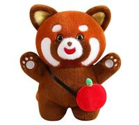 KUKUShining Peluche De Panda Rojo, Suave Y Adorable Panda con Mochila De Frutas Regalo Ideal para San Valentín O Cumpleaños(Red,40cm/15.7in)