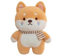 KUKUShining Perro Peluche, Lindo Dibujo Animado Shiba Inu Cachorro Animales Muñecas Almohada Juguete Suave for Decoración Regalo Cumpleaños(Crying,25cm/9.8in)