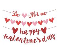 KUKUTrue Juego de decoraciones colgantes para el día de San Valentín, 4 adornos de corazón rojo y rosa, decoración romántica de habitación y fiesta, esencial para espacios llenos de amor