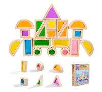 KUKUTrue® Juguetes Montessori 1 2 3, Juguetes Bebe 1 Año, Bloques Construccion Niños, Bloques Madera, Percepción del Color, Pensamiento Espacial, Regalo Niño Niña 1-3