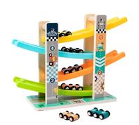 KUKUTrue® Juguetes Montessori 1 2 3, Juguetes Rampa Coche Madera, Juegos Niños 1 Años, Pista de Coches para Niños, Regalo Niño Niña 1-3