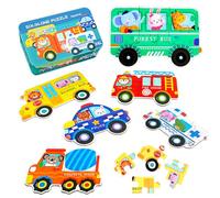 KUKUTrue® Juguetes Montessori 2 3 4 5, Puzzle Educativo Madera 6 Piezas, Juegos Educativos Niños 2 Años, Puzzle 2 Años, Motoras Finas, Regalo Niño Niña 2-5