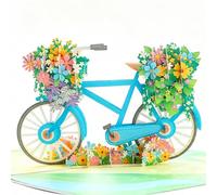 KUKUTrue® Tarjeta Cumpleaños con Bicicleta & Flores, 3D Cumpleaños para Mujer, Tarjeta Despedida Compañero Trabajo, Agradecimiento, Recuperación, Mejores Deseos, Jubilación, Despedida de Colega