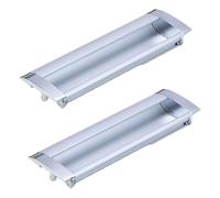 KUKUUU 2 manijas ocultas de aleación de aluminio para puertas, armarios, cajones, armarios (curvados, distancia del agujero 128 mm)