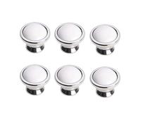 KUKUUU 6 tiradores para muebles y cajones (plateados, un solo agujero)