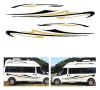 KUKUUU Adhesivo dorado para carrocería de coche, 2 piezas, impermeable, vinilo de PVC, a rayas, estilo moderno, acabado semibrillante