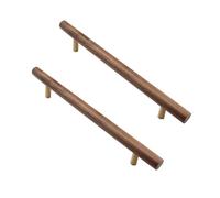 KUKUUU Paquete de 2 manijas de madera para puertas de armarios, cajones y muebles (128 mm)