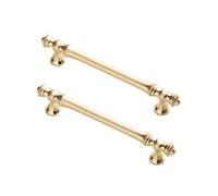 KUKUUU Paquete de 2 tiradores de gabinete, manijas de puerta, manija de estilo nórdico(Copper,Hole pitch 128mm)