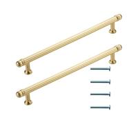 KUKUUU Paquete de 2 tiradores para cajones (cobre cepillado de 192 mm)