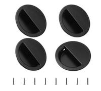 KUKUUU Paquete de 4 tiradores de puerta invisibles empotrados con tirador lateral.(Black,50MM_4PCS)
