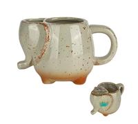 KUKUUU Taza de café de elefante de cerámica 3D de 430 ml for bolsitas de té for mujeres y hombres