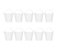 Kukyller 10 macetas, mini macetas para suculentas, maceta de metal con asas, cubo de metal pequeño para decoración de interiores y exteriores, accesorios de contenedor, centro de mesa (4 x 5.5 x 6)