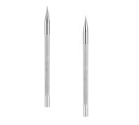 Kukyller 2 bolígrafos de cuero, punta de trazador, bolígrafo de grabado hecho a mano, herramienta de marcado de posicionamiento de cuero de acero inoxidable para manualidades,