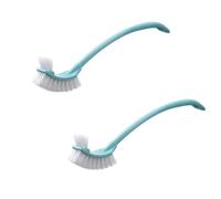 Kukyller 2 cepillos curvos para Inodoro, Cepillo de Inodoro Curvo Baffect, cepillos de Limpieza con Mango Antideslizante Largo de plástico para baño