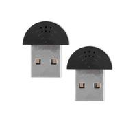 Kukyller 2 Pcs USB Mini Microphone, Portable USB Mini Studio Speech Microphone Recording Audio Mic For Computer PC Notebook Desktop (Negra)