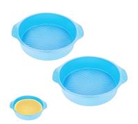 Kukyller 2 Pezzi Tortiera Rotonda in Silicone, Tortiera in Silicone per Cottura Stampo da Forno a Rilascio Rapido Rotondo per Pizza Pane e Altri Alimenti 9 Pollici (Blu)