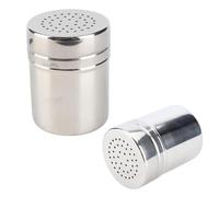 Kukyller 2PCS Stainless Steel Salt and Peppers Shakers, Metal Salt Peppers Dredge Shakers Seasoning Spicessss Condiment Bottle Organizer Jar Canister (M)