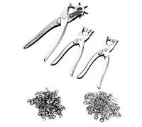 Kukyller 3PCS Leather Belt Hole Punch, Button Grommet Setter Tool Kit Belt Hole Puncher for Fabric, Shoes,Leather