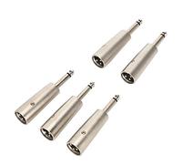Kukyller 5 UNIDS 3 Pin Macho a Xlr 6 35 mm 1 4 Conector Macho Mono a Xlr Macho Convertidor Mic Jack Plug Convertidor Conector de Audio Micrófono Conector de Micrófono