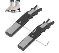 Kukyller Afiladores de cerámica para Patines de Hielo, 2 Piezas, afilador de Patines de Hockey de cerámica de Doble Cara con Piedra de afilar, Herramienta portátil para afilar Cuchillas de