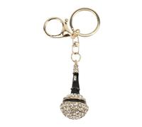 Kukyller Bling micrófono llavero micrófono llavero colgante micrófono llavero micrófono encanto micrófono música llavero música micrófono llavero