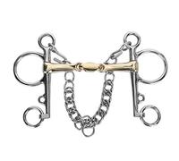 Kukyller Broca para Caballo, Broca Pelham de Acero Inoxidable con Conector articulado de latón y Silicona, Accesorio para Montar a Caballo para Principiantes ecuestres