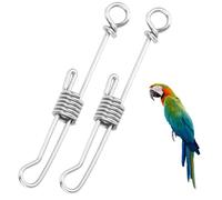 Kukyller Cadena para Patas de pájaros, 2 Piezas de Acero Inoxidable con Anillo para Patas de pájaros, Correa para Evitar Que se Escape, Accesorios para Anillos de Tobillo para Loros al
