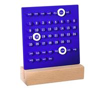 Kukyller Calendario de, rompecabezas diario Calendario perpetuo de para decoración de escritorio de oficina Niños DIY Operado a mano Desarrollar habilidades de planificación (Azul)