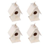 Kukyller Casa para pájaros de Madera, 4 Piezas de casa para pájaros Colgante, Kit de casa para pájaros a Granel, casa para pájaros sin terminar para decoración de jardín y Patio