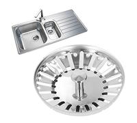 Kukyller Cesta coladora para fregadero de cocina, tapón de fregadero de acero inoxidable grueso