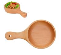 Kukyller Cuencos de madera, ensaladera de 10,2x2x5,9 con asa para ensalada, fruta, sopa, merienda, arroz, cereales, suministros de cocina para el hogar