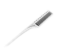 Kukyller Cuidado del cabello Peine para modelar el cabello Suministros de salón livianos Peine Herramienta de triple burla para seccionamiento de peinado fino (Blanca)