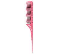 Kukyller Cuidado del cabello Peine para modelar el cabello Suministros de salón livianos Peine Herramienta de triple burla para seccionamiento de peinado fino (Rosa)