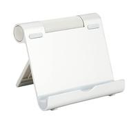 Kukyller Desk Cell Phone Stand, Rotatable 180 Degrees Foldable Aluminum Alloy Phone Holder Silicone 5kg Loading Tablet Holder Desk for Travel, Home, Office Use (Plata)