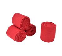 Kukyller Envolturas de polo para caballos, 4 unidades, 2,5 m, envolturas de forro polar suave, juego de vendajes para piernas ecuestres, protector autoadhesivo para piernas de (Roja)