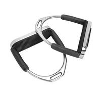 Kukyller Estribos para Caballos de 2 uds, estribos para Montar a Caballo de Acero Inoxidable Flexibles Negros para Adultos