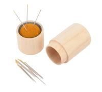 Kukyller Estuche de Costura de Madera, Estuche de Almacenamiento de alfiletero multifunción de Gran Capacidad con 12 Agujas de Bordar (Gingembre)