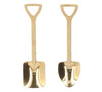 Kukyller Juego de Cucharas de Pala, 4 Piezas Cucharas de Helado Linda Mini Pala Postre Helado de Acero Inoxidable Café Té Forma de Pala Puntiaguda (Ensemble d'or [Boîte noire])